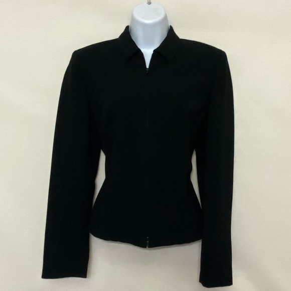 Ann Taylor Jackets & Blazers - O-41 Ann Taylor Black Zip up Lined Blazer Suit‎ Jacket Size 4